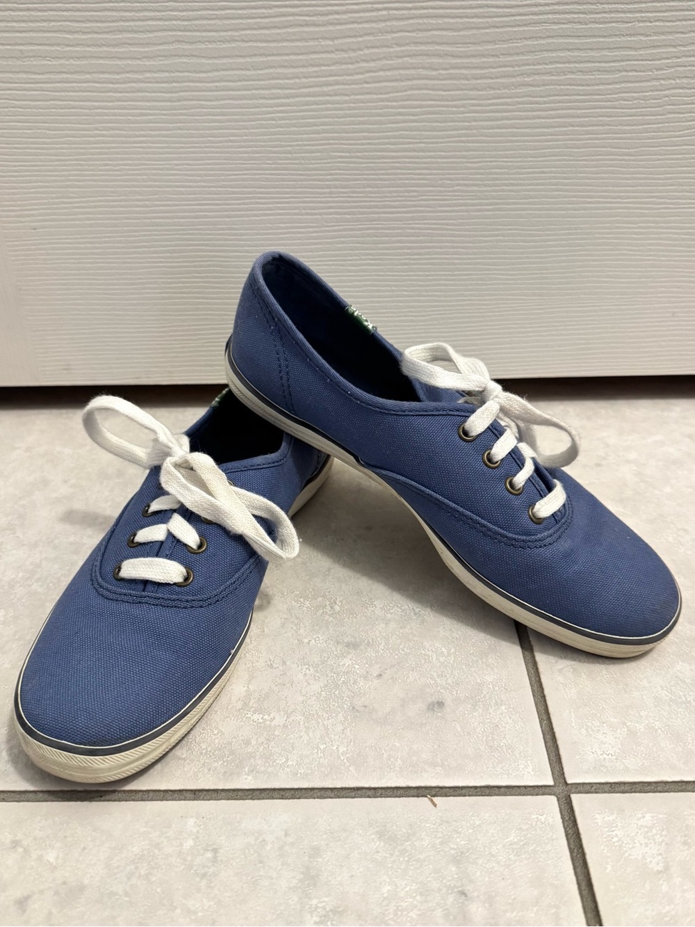 Keds Navy Canvas Low-Top Sneakers with White Laces
